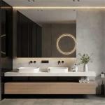 Lacquer Door Finish Bathroom Vanity Cabinet Basin Cabinet Freestanding