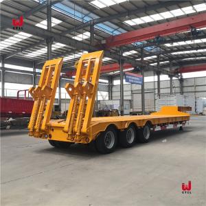 Wholesale 3 Axles 60t Heavy Equipment Hauling Trailers/Low Bed Trailer Transporter from china suppliers