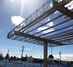 Wholesale Q235B New Gas Station Canopy Construction Darkgray 10m Large Span from china suppliers