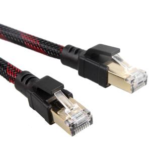 Wholesale Outdoor Indoor Cat8 Patch Cable Nylon Braided Red Black 26AWG 40Gbps from china suppliers