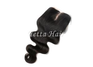 Wholesale Free Parting / Mid Parting Lace Top Closure Remy Hair , Body Wave Brazilian Virgin Hair from china suppliers