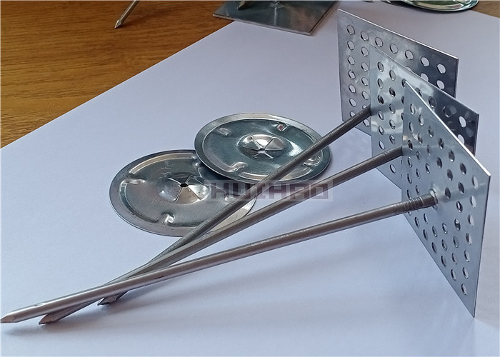 2"X 2" Perforated Base Insulation Fastener Pins Galvanized Steel Or Stainless Steel