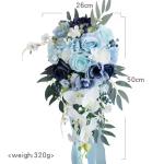 Ice Blue Rose Bride Holding Flowers Bridesmaid Bouquet Wedding Corsage Wrist
