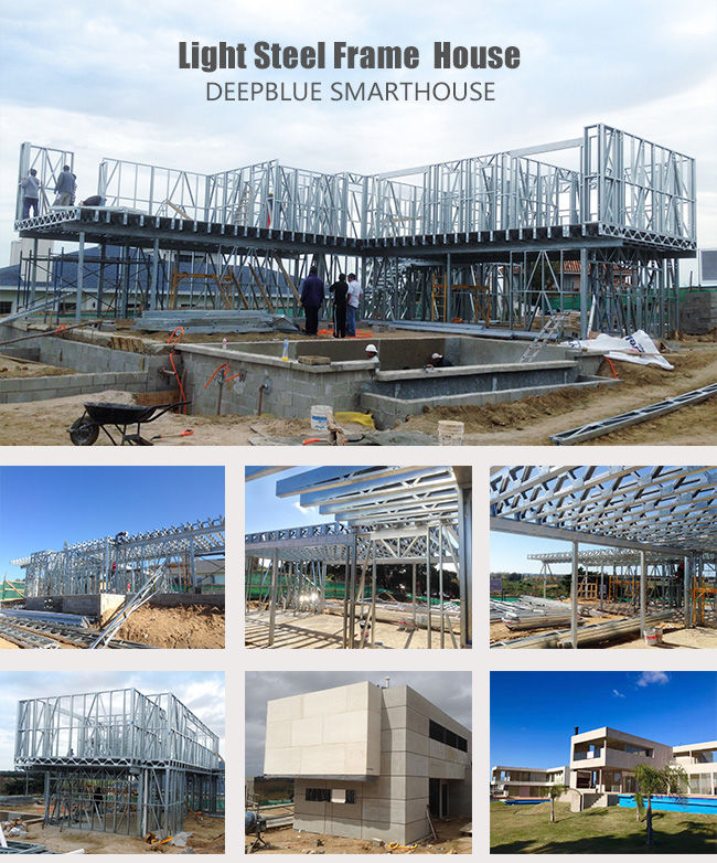 Double Fast Construction Prefabricated Luxury House With Light Steel Structure