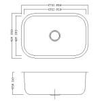304 Stainless Steel Single Bowl Undermount Sink , Undermount Offset Kitchen Sink
