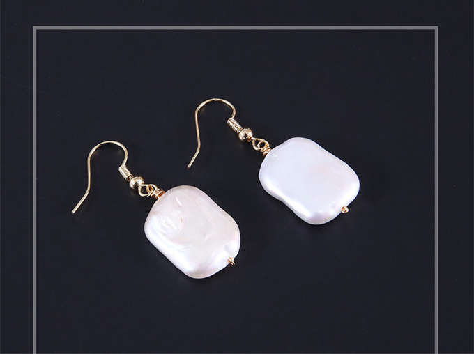New Baroque Pearl Stud Earrings For Women Hand made Metallic Twist Braided Design Pearl Natural Baroque Pearl Earring