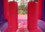 3In1 High Tear Strength Pink Inflatable Jump House with basket hoop for School