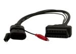 12V Voltage Fiat OBD Cable Custom Length 3 Pin Diagnostic Connector Cable