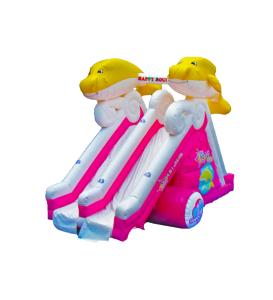 Wholesale Dolphin Double Lane Inflatable Slide For Children Fun Park from china suppliers