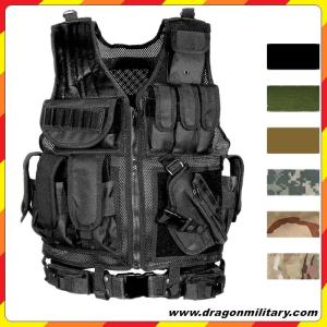 Wholesale Hot sale Cheap 600D good quality black stock adjustable military vest all the year from china suppliers