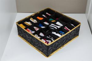 Wholesale Black Foldable Drawer Organizer , 24 Cells Collapsible Drawer Dividers from china suppliers