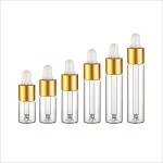Gold Cap Cosmetic Glass Bottle 3ml 4ml 5ml 7ml 8ml 10ml Recycled Glass Cosmetic