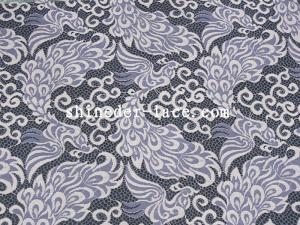 Wholesale Unique Phoenix Pattern Deisgn Cotton Nylon Lace Fabric Purple/Ivory Noble For Apparel SYD-0187 from china suppliers