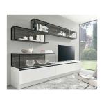 1800mm Modern Solid Wood Corner TV Stand For 75 Inch TV With Glass