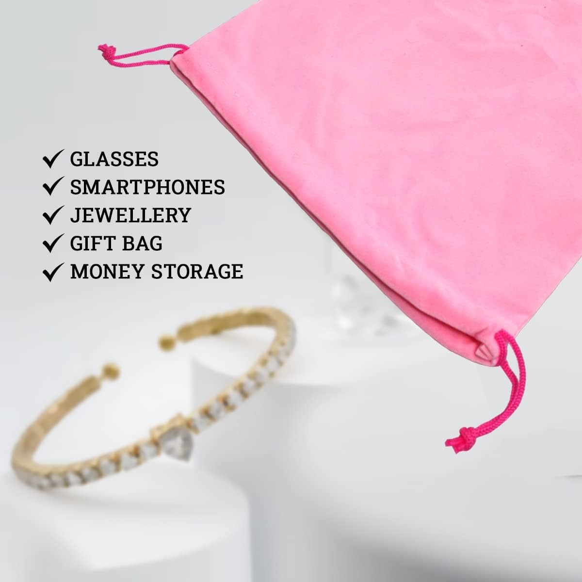 Flexible Simple Soft Durable Lightweight Velvet Drawstring Bag