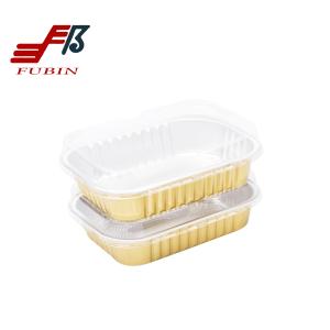 Wholesale 580ml Golden Colored Aluminum Foil Pans With Sealing Lid from china suppliers
