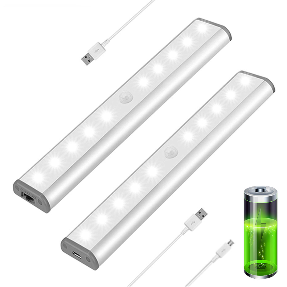 6/10 LEDs PIR LED Motion Sensor Light Cupboard Wardrobe Bed Lamp LED Under Cabinet Night Light For Closet Stairs Kitchen