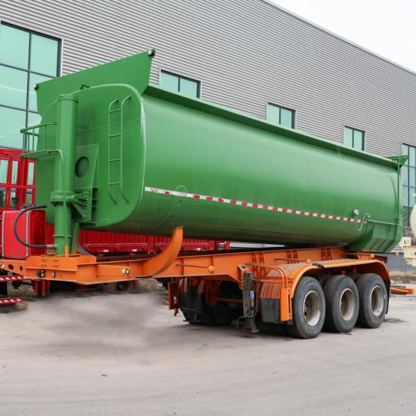 4-6L Engine Capacity Rear Tipper Trailer 30 35 40 Cubic Meter Dump Trailer 40 60 80 Tons