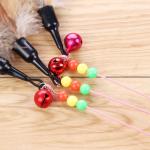 Colorful Interactive Cat Toys Wire Feather Bell Cat Tickling Stick With Logo