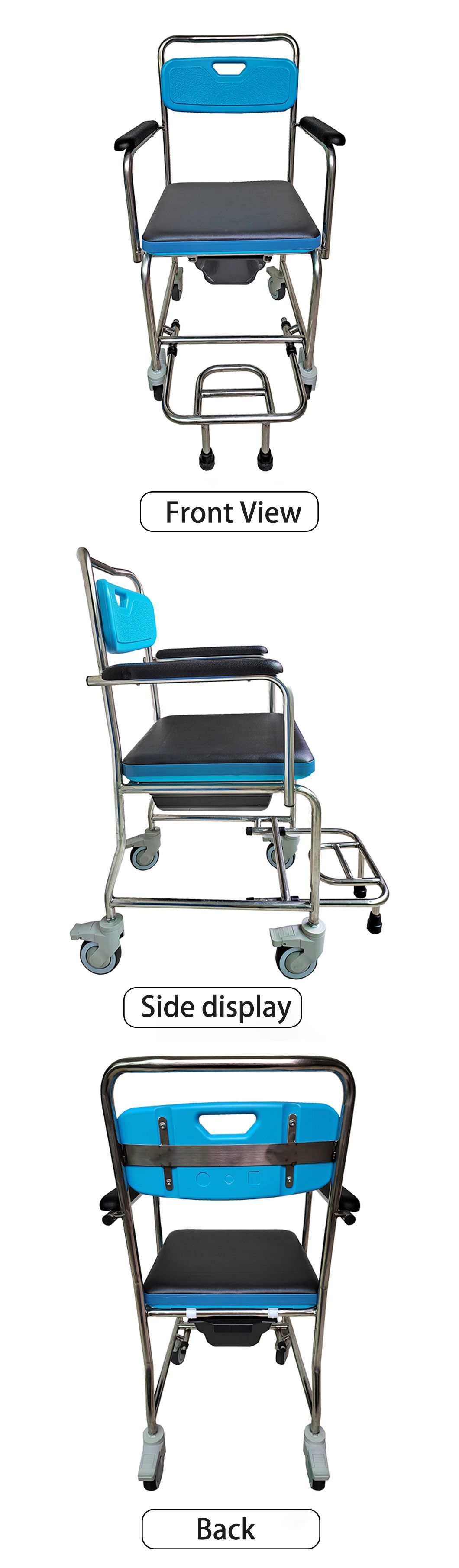 Stable Economical Portable Commode Chair Bedside Aluminum Medical Commode Chair