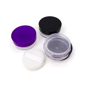 Wholesale Fashionable round cap make up cosmetic packaging loose powder jar from china suppliers