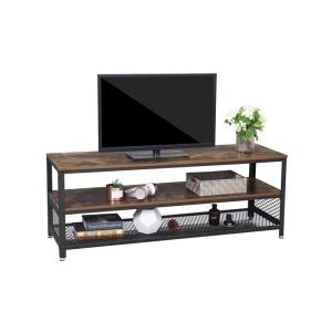 Wholesale 3Tier Steel MDF Dark Wood TV Stand Cabinet 82 Inch With Shelf Storage from china suppliers