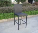 Hand-Woven Grey Rattan Bar Set , Resin Wicker Patio Bar Furniture