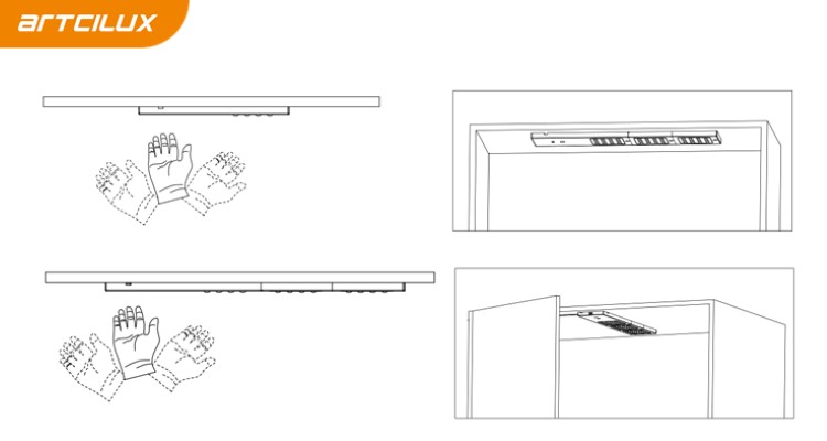 Customized Under Cabinet Light Panel Hand Wave Door Trigger Sensing Spliced Light