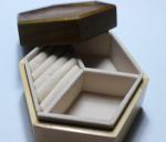 Dark Solid Wood Standing Jewelry Box , Gift Wood Hexagon Shaped Box
