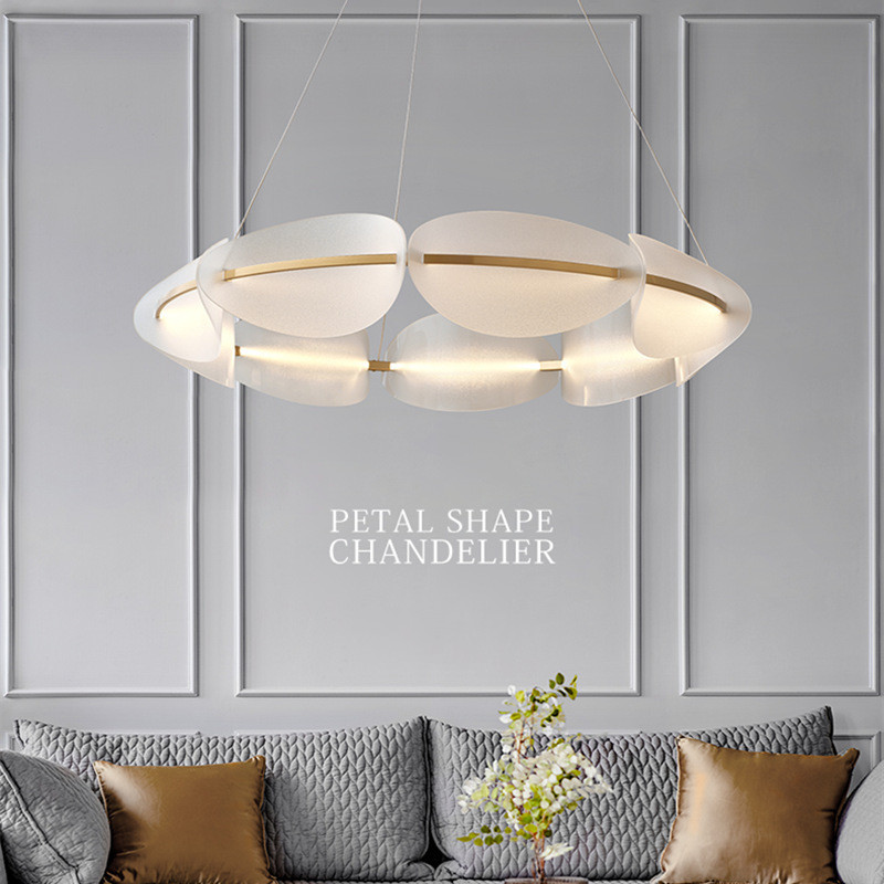 Modern Acrylic LED Chandeliers Living Room Creative Nordic Atmospheric Restaurant Ring Chandelier(WH-AP-558)