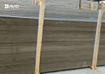 18mm Brown Wood Marble Worktop Slab , Marble Wall Slab For Public Buildings