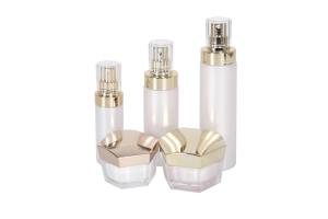 Wholesale Custom Color PET 60ml 120ml 170ml Lotion Bottle Acrylic 30g 50g Face Cream Jar Cosmetic Skincare Beauty Set Packaging from china suppliers