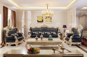 Wholesale Luxury Classic Living room furniture1+2+4 Sofa sets online direct sales price by Beech wood and Italy Leather upholstery from china suppliers