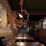 Iron ball chandelier creative bar coffee American retro industrial dining table