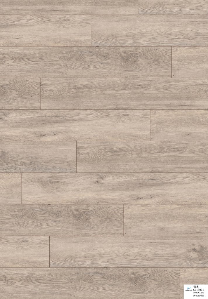 UV Coating Wood Grain SPC Plank Flooring With Wear Layer