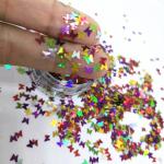 Add a Touch of Glam to Your Nails with Multi Colors Butterfly Glitter Mix Other