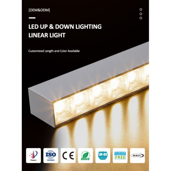Dimmable Linear Light with 85° Beam Angle and 50,000 Hours Lifespan for Industrial LED Lighting