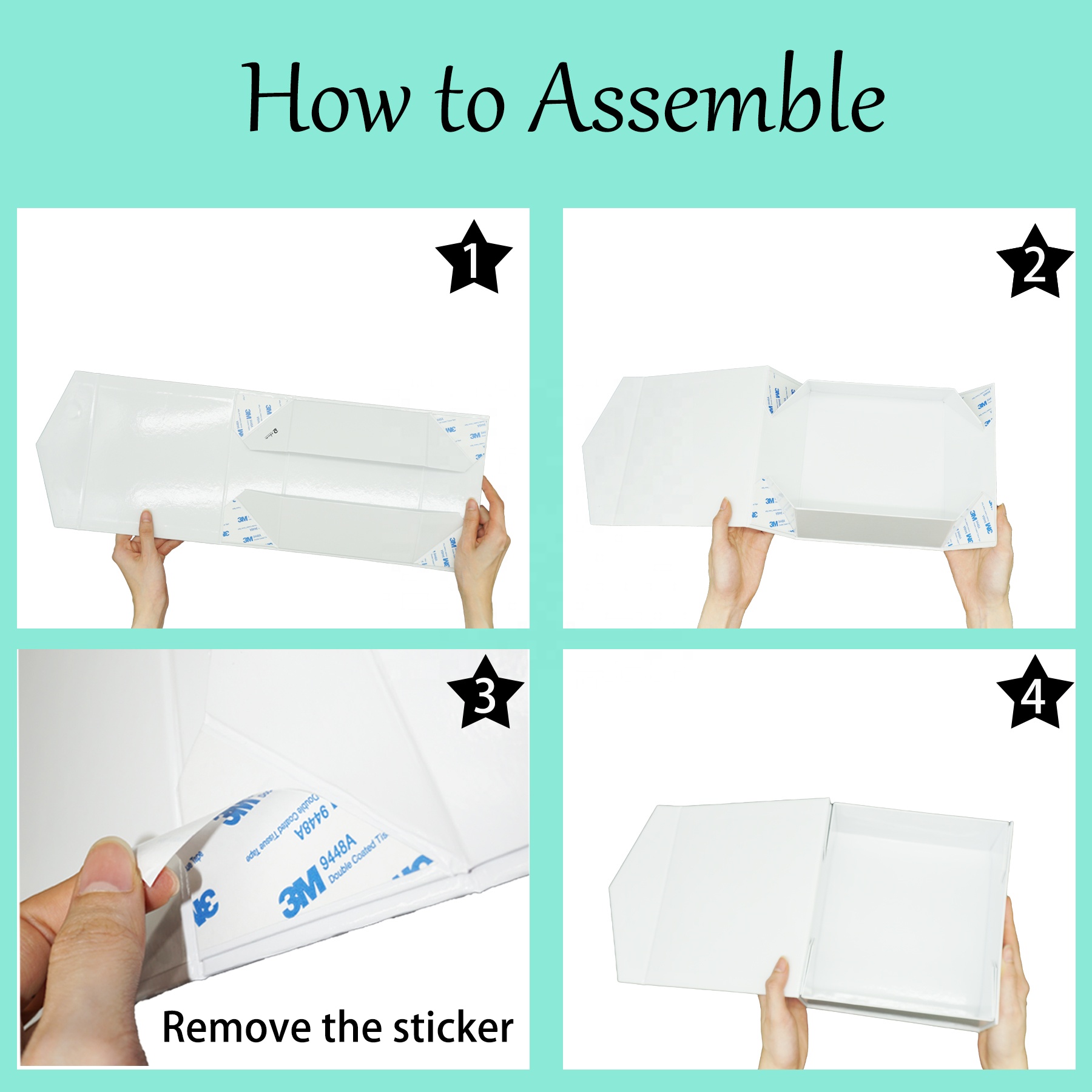 Gloss White Magnetic Folding Cardboard Gift Box for Presents Crafts Cosmetic Bridesmaid