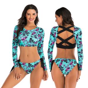 Wholesale Side Strap Bathing Womens Surfing Suits Sunscreen Split Flowers Quick Drying from china suppliers