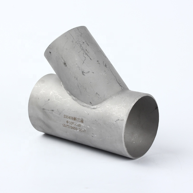 Sch10-Xxs A403 WP304/316L Butt Welding 45 Degree Tee Fittings Lateral Pipe Joint with Material Equal Thickness Sch10-Xxs
