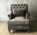 Fabric upholstery oak wood hotel lounge chair/single sofa/living room single