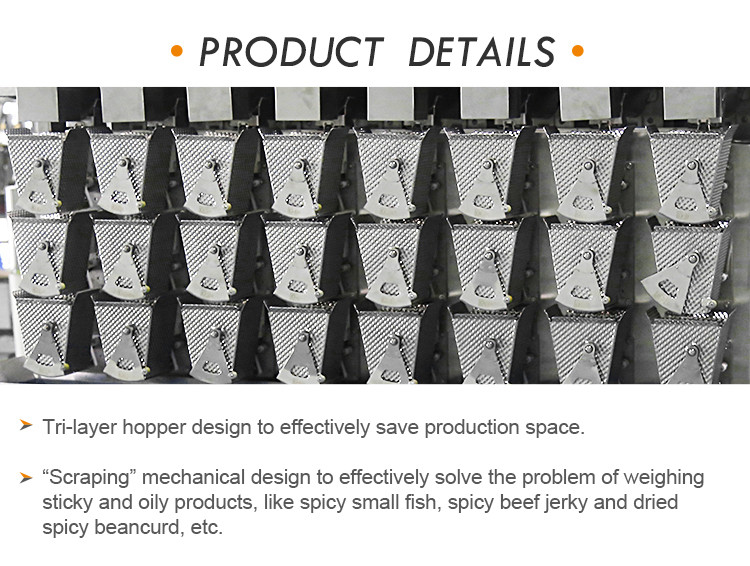 8 Head M/P 1.0L / 3.0L High Speed Weigher For Pickled Cowpea Small Fish