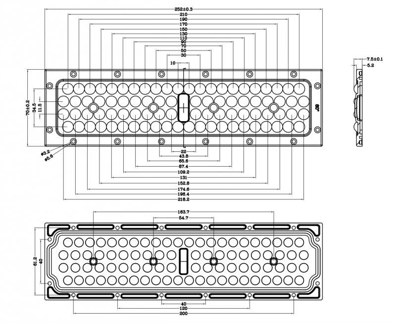 84 LED 60 Degree SMD3030 LED Street Light Module with 140lm/w Efficiency and PC Lens