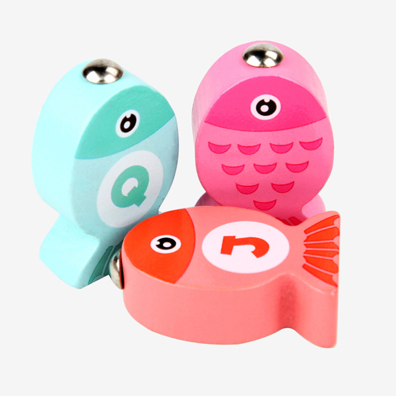 Fishing Game Wooden Alphanumeric Toys For Children Montessori Early Educational