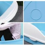 Opening Modern Cat Litter Box Easy Clean Plastic Cat Box White Coffee