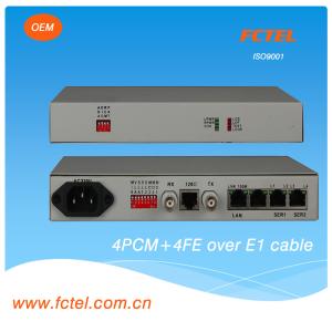 Wholesale with snmp AC220V,1+1 fiber ports,over fiber ,Fiber-4Voice+FE Multiplexer from china suppliers