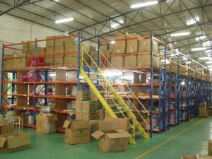Wholesale Cold Rolling Steel Pallet Rack Mezzanine , 300kg Catwalk Shelf Supported Mezzanine from china suppliers