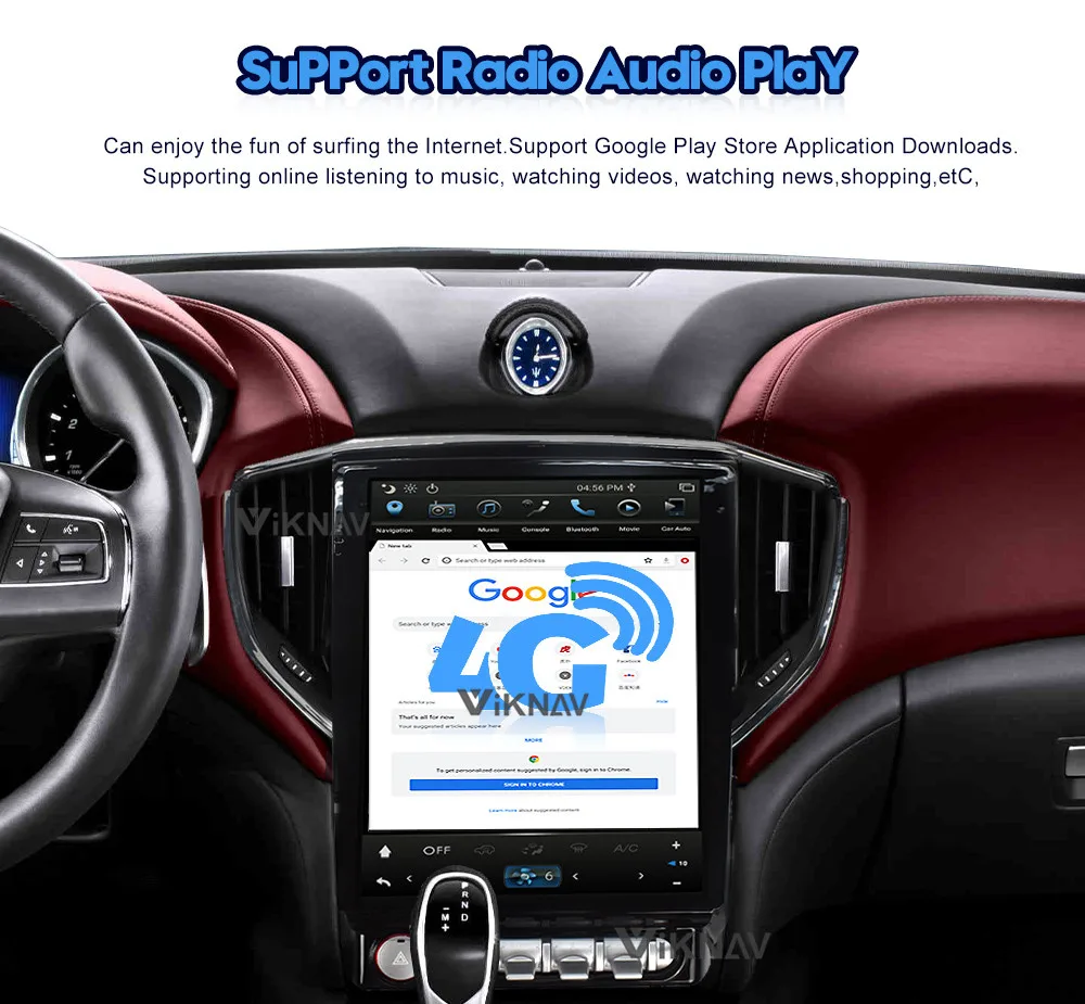 12.1 Inch Carplay Aftermarket Radio GBL Maserati Head Unit 2014 2015 2016 IPS DVR WiFi Carplay