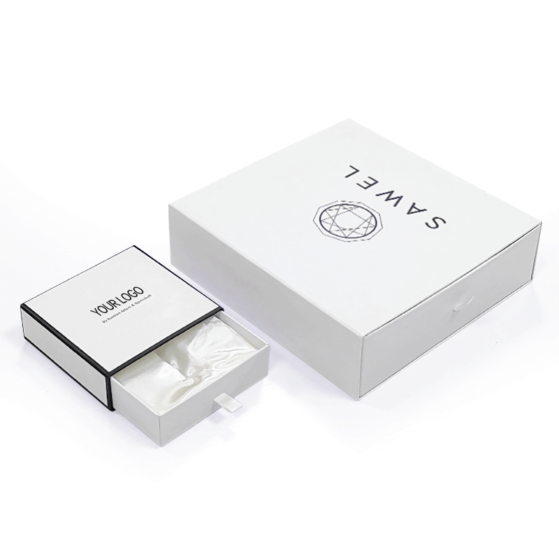 Varnished Satin Lined Rigid Cardboard Sliding Drawer Gift Boxes for Cosmetic Packaging