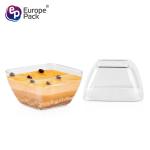 Wholesale Square Plastic Dessert Pudding Cup Disposable Clear Plastic Mini